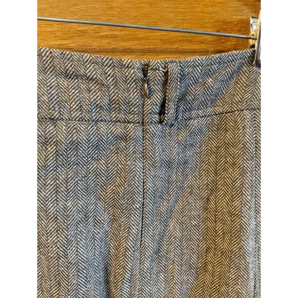Dressbarn Size 10 Skirt Herringbone Brown Tan Pleated Lined Wool Blend - Picture 3 of 5
